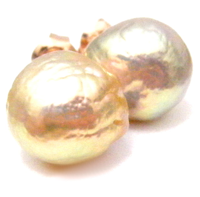 Gold Rosebud Pearl Stud Earrings